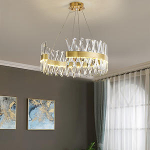 Villa Fancy Lustre Suspendu avec LED Cristal Cercle Anneau Pendentif Lumière pour Hôtel Salon Taille Moyenne - Product Image 3
