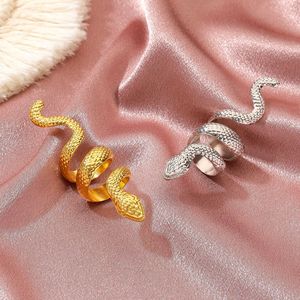 Go Party Vintage esagerato aperto regolabile da uomo anelli Punk in lega di metallo animale serpente anello da dito per le donne - Product Image 4