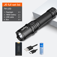 Lampe torche LED de poche rechargeable SUPERFIRE pour le camping et la randonnée, 480 lumens, 6000K, lumière du jour, puissante, corps en alliage d'aluminium, EDC