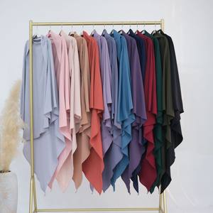 2025 femmes modeste couleur unie Polyester Abaya Hijab gros Khimar tête châle et écharpe longue conception - Product Image 6