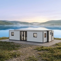Maison conteneur moderne et extensible, préfabriquée, portable, en panneaux sandwich d'acier, étanche et respirante, 20 pieds 40 pieds, 2-4 chambres