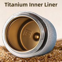 Thermos de poche en titane avec logo personnalisé, mini gourde isotherme ultralégère, bouteille d'eau portable en titane pur pour les voyages et l'EDC