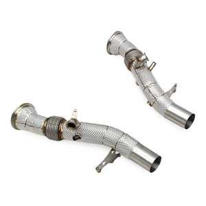 ท่อลงเทอร์โบแบบ Bolt-on สำหรับ Ferrari 296 GTB V6 3.0T ปี 2021-2024 ทำจากสแตนเลส พร้อมแผ่นกันความร้อน Boska ท่อไอเสียแบบตรง - Product Image 1