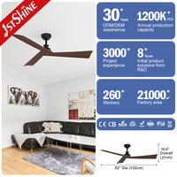 Ventilateur de plafond 1stshine avec lumière, 3 pales en plastique ABS, moteur DC 52, pour la maison