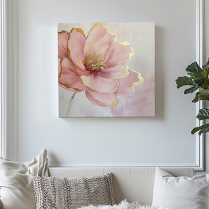 100% fait à la main moderne impressionniste peinture à l'<span class=keywords><strong>huile</strong></span> classique rose or fleur <span class=keywords><strong>sur</strong></span> <span class=keywords><strong>toile</strong></span> mur Art pour la décoration intérieure salon - Product Image 1