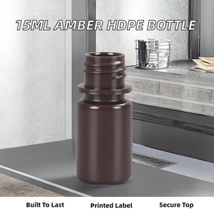 Botella de Plástico HDPE Ámbar de 15 ml de Alta Calidad y Bajo Precio para Medicamentos Líquidos y Reactivos, con Tapa de Rosca y Serigrafía, Hecha en China - Product Image 2