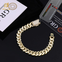 Bracelet Chaîne Cubaine NUOYA en Argent Sterling 925 avec Moissanite de Luxe, Testeur de Diamant Inclus, Bijoux Tendance pour Rappeurs