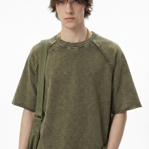 Camiseta Unisex de Algodón 350gsm con Lavado Ácido y Efecto Desgastado, Estilo Boxy Fit, Marca de Ropa Urbana de Alta Gama, Etiqueta Privada Personalizada, Venta al Por Mayor de Fábrica - Product Image 2