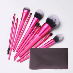 Set de 10 Brochas de Maquillaje Veganas, Pelo Sintético Rosa, Marca Privada Personalizada, Kit de Cosméticos Faciales - Product Image 4