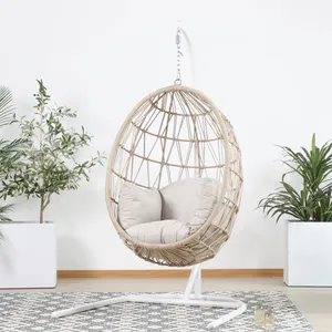 Good Service Foshan Factory Rattan Swing Egg <strong>Chair</strong> Patio <strong>Hanging</strong> <strong>Chair</strong> Modern Leisure Egg Hammock With Stand - Product Image 1