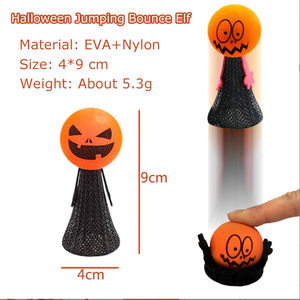 9 CM Enfants Nouveauté Gag Jouets Gadgets Soulagement Du Stress Fidget Squeeze Spring Finger Doll <span class=keywords><strong>EVA</strong></span> Jumping Bounce Elf pour Halloween Party - Product Image 5