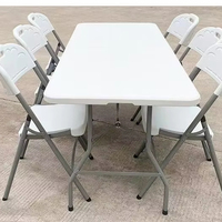 Ensemble table et chaises pliables en plastique pour le camping en Offre Spéciale de 6 pieds