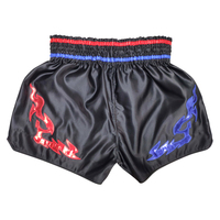 Celana Muay Thai Satin Pria Merah Hitam - Celana Muay Thai Gladiator untuk Penampilan Dramatis di Ring