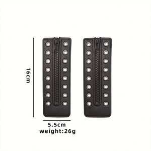 Pu Leather <b>Boot</b> Shoelaces Insecustomtieless <b>Lace</b> up Zipper <b>Laces</b> 8 Eyelet for <b>Boots</b> Shoes Waterproof Apparel Accessories - Product Image 5