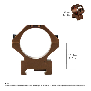 Anillas de Montaje para Visor BANGBANG, 30 mm, para Riel de 20 mm, Altura Central de 1 pulgada (Marrón) - Product Image 3