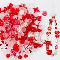 Coloré Esthétique Acrylique Plastique Assortiment Mignon Pastel Perles Fleur Coeur Étoile Papillon Bonbons Perles Rondes Bracelets Colliers