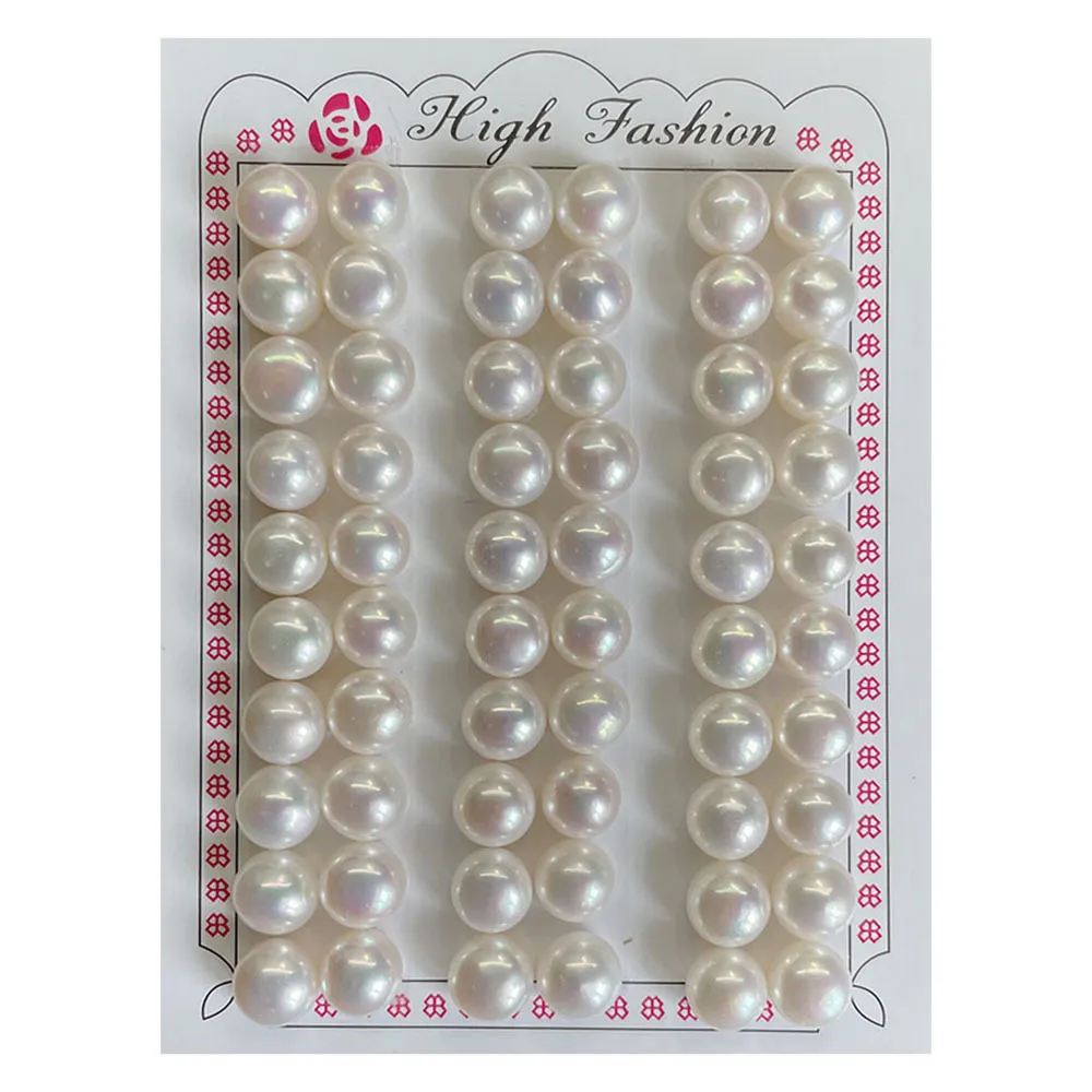 Cuentas de perlas naturales de agua dulce para fabricación de joyas, joyería blanca 3A, precio al por mayor, botón real, perlas sueltas cultivadas