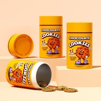 Tube de papier alimentaire à couvercle en métal de marque privée cylindre étanche tube d'emballage de papier hermétique biscuit biscuit snack avec logo