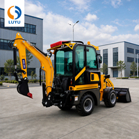 LUYU Traktor Pertanian Mini Diesel Baru 4x4 dengan Loader Depan dan Excavator Backhoe