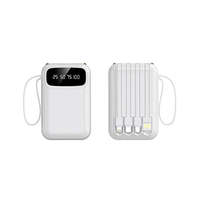 Mini batterie externe personnalisée avec logo, charge rapide et câbles intégrés