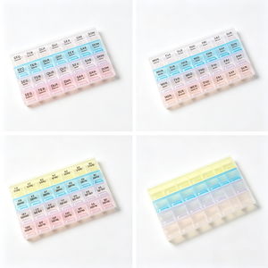 กล่องใส่ยาแบบรายสัปดาห์ <span class=keywords><strong>7</strong></span> วัน ปลอดสาร BPA 28 ช่อง ป้องกันความชื้น กล่องยา <span class=keywords><strong>4</strong></span> ครั้งต่อวัน กล่องเก็บยาพลาสติกสำหรับเดินทาง กล่อง PP - Product Image 4