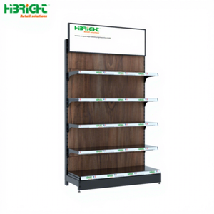Highbright Customized Logo Heavy Duty Metallic Supermarket Rack Advertising Board Freestanding Double-Sided <b>Shelves</b> - Product Image 1