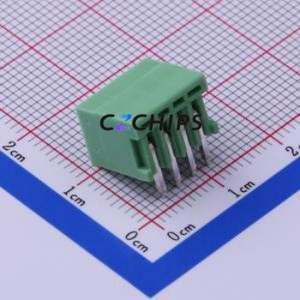 KF2EDGR-2.5-4P Plug-in Terminal Block Bent Lead Through Hole,P=2.5mm Connector Board-to-Board / Socket - Closed 1x4P 2.5mm Green - Product Image 2