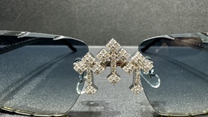 Lunettes de soleil unisexes Icy Dia, blanches, anti-reflets, confortables, monture intégrale, moissanite, tendance - Product Image 4