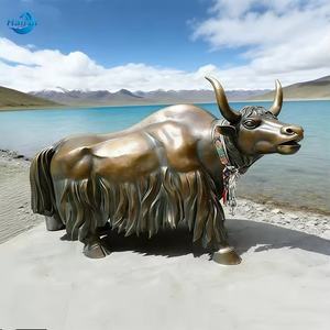 รูปปั้นแพะป่าสีบรอนซ์ งานประติมากรรมสัตว์ งานศิลปะตกแต่งจากแพะทิเบต งานหล่อทองแดงทำมือ ของตกแต่งสวนกลางแจ้ง - Product Image 6