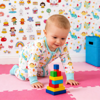 Pyjama Combinaison Bébé Unisexe en Fibre de Bambou Bio avec Logo Personnalisé Imprimé Animal, Fermeture Éclair Bidirectionnelle, ODM OEM