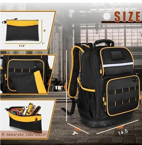 Sac à <span class=keywords><strong>outils</strong></span> en toile Oxford <span class=keywords><strong>avec</strong></span> fond rigide, sac à <span class=keywords><strong>outils</strong></span>, trousse à <span class=keywords><strong>outils</strong></span> <span class=keywords><strong>avec</strong></span> plusieurs poches et étui pour ordinateur portable - Product Image 2