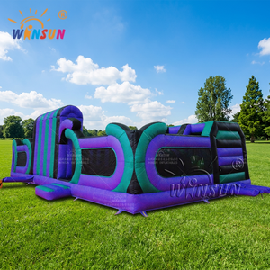 Casa de rebote de desafío de carrera de obstáculos inflable comercial Winsun con material de PVC y fácil instalación a la venta - Product Image 1