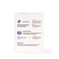 Almohadillas sanitarias de viscosa a base de plantas ECO BOOM de bambú biodegradable blanco puro fabricante Premium de fábrica