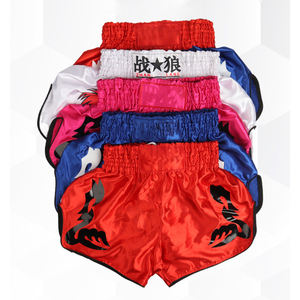 Pelea profesional Kickboxing Bjj Entrenamiento Jiujitsu Boxer Muay Thai Ribbons Boys Plain Black Boxing Shorts - Product Image 4