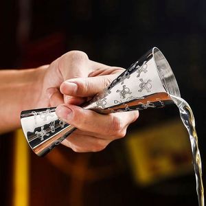 Multitamaño 30/60ml 1/2oz Sin Costuras Mr. Jigger de Cóctel Delgado de Doble Cara, Acero Inoxidable SS304, Taza Medidora de Onzas para Bartender - Product Image 3