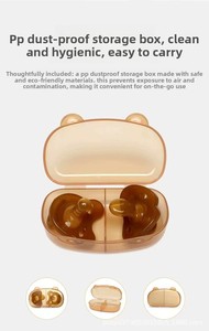 Boîte de rangement anti-chute en PP, sucette apaisante en silicone souple, confort pour le mamelon, utilisation quotidienne, sucette pour nouveau-né, bébé - Product Image 4