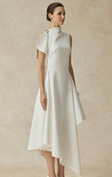 Robe longue élégante au design raffiné et délicat, taille cintrée, robe de soirée légère, style féminin, robe irrégulière