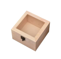 Boîte cadeau en bois faite à la main pour parfum, vin, bougie, gâteau avec couvercle transparent, gaufrage/estampage en pin, pelliculage mat, logo personnalisable