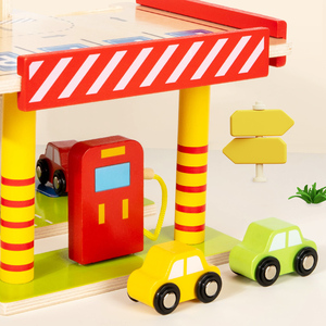 Garages <span class=keywords><strong>en</strong></span> <span class=keywords><strong>bois</strong></span> pour voitures de jouets pour enfants, <span class=keywords><strong>garage</strong></span> <span class=keywords><strong>en</strong></span> <span class=keywords><strong>bois</strong></span> de dessin animé, parking, jeux de simulation pour enfants, garçons et filles - Product Image 5
