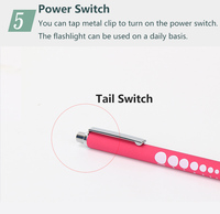 Mini Lampe Torche Médicale LED pour Infirmière et Médecin, Jauge de Pupille, Lampe Stylo, Éclairage ORL (Gorge, Oreilles, Nez), Lumière Blanche et Jaune, Lampe de Poche Médicale