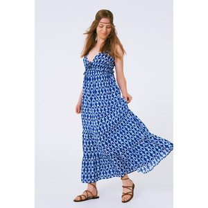 Abito lungo boho stampato con spalline - Product Image 1