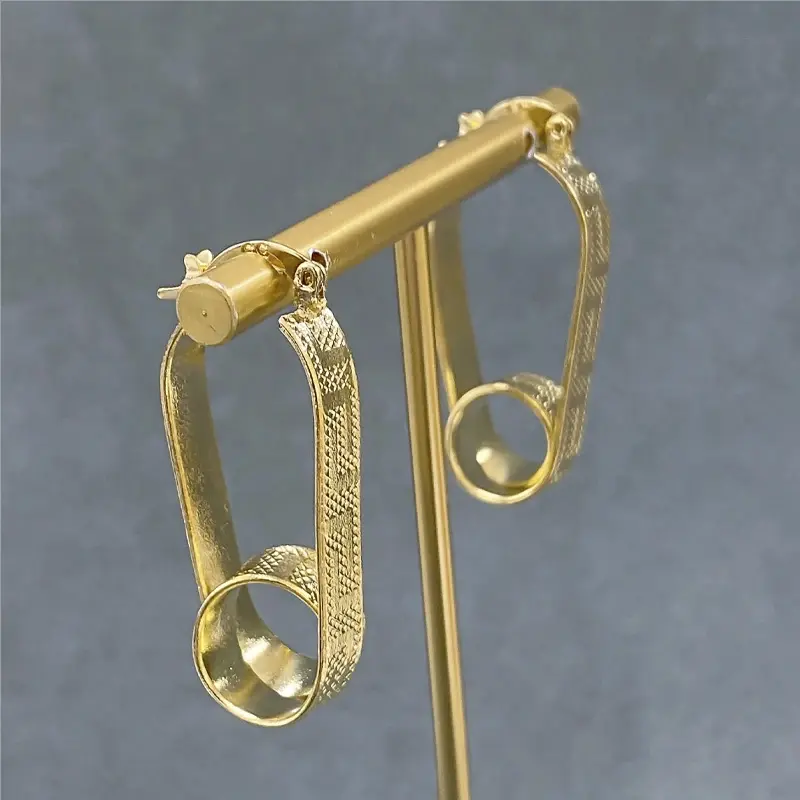 hochwertige goldene farbige plattierte edelstahl-ringohrringe luxus-mode-schmuck große kreis-ohrringe für damen