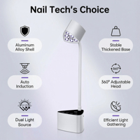 Lampe à LED pour ongles en aluminium haute puissance, mini lampe de bureau sans fil 18W, sèche-ongles avec lampe tactile pour salon et domicile