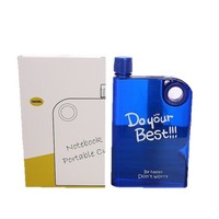 Haute qualité A5 bouteille d'eau plate tasse en plastique créative plat Transparent carré livre bouteille d'eau avec logo personnalisé