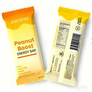 Emballage de barres énergétiques en chocolat aux noix et <span class=keywords><strong>granola</strong></span> avec fermeture arrière personnalisée, emballage en feuille d'aluminium, sacs d'emballage - Product Image 1