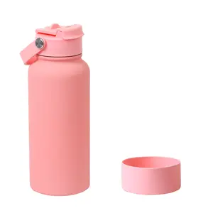 Water Bottles With Straw Handle Lid 24oz 25oz 32oz Vacuum Flask Tumbler Wide Mouth 40oz Stainless Steel Insulated Stay Hydrated
