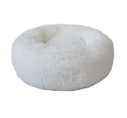 Cama lavable para gato y mascota, donut de lujo, redonda, de felpa