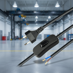 <span class=keywords><strong>Cable</strong></span> de Alimentación Eléctrico <span class=keywords><strong>con</strong></span> Regulador de Intensidad, Enchufe Europeo de 2.5A, H03VVH2-F 2*0.75mm2, 2 Metros, <span class=keywords><strong>Cable</strong></span> de Extensión de Corriente Alterna <span class=keywords><strong>con</strong></span> <span class=keywords><strong>Interruptor</strong></span> de Encendido/Apagado - Product Image 1