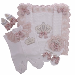 Vente en gros de barboteuse pour nouveau-né, haut de gamme, moderne, luxe, nouveau Design, printemps, manches longues, 100% coton, tissu tricoté, ensemble pour bébé - Product Image 3