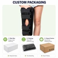 Attelle d'immobilisation du genou à trois panneaux de 20 pouces, rotule ouverte, sangles réglables, stabilisateur de jambe pour la rééducation post-chirurgicale des fractures